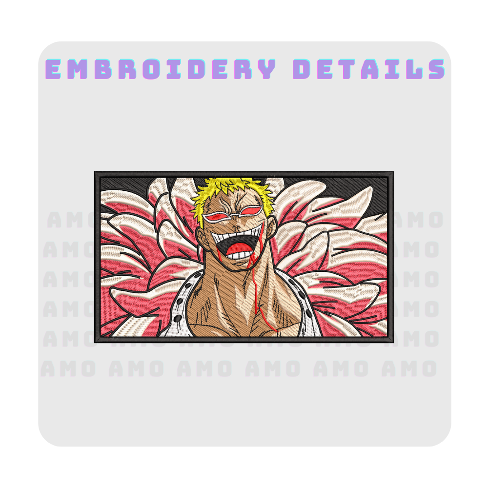 Donquixote Doflamingo One Piece Embroidered T-shirt – Anime Streetwear Tee