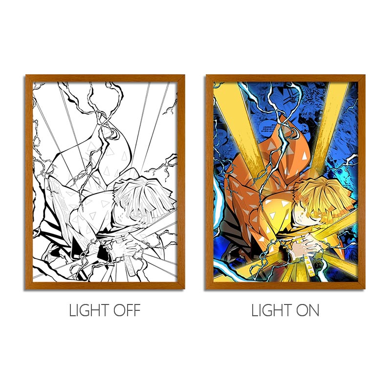 Demon Slayer Anime Light Box – LED Light Painting Photo Frame & Wall Art