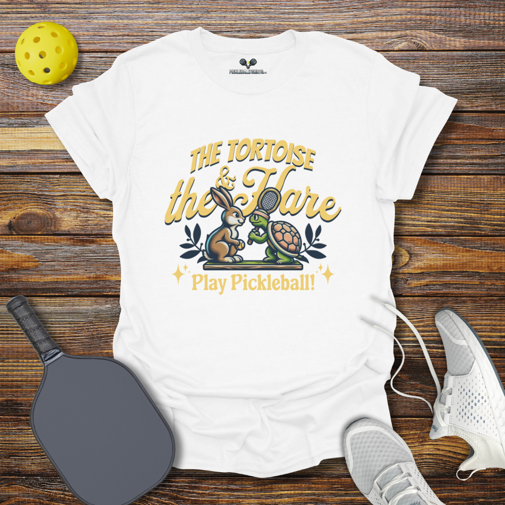 Funny Pickleball Shirt – The Tortoise and The Hare Play Pickleball T-Shirt