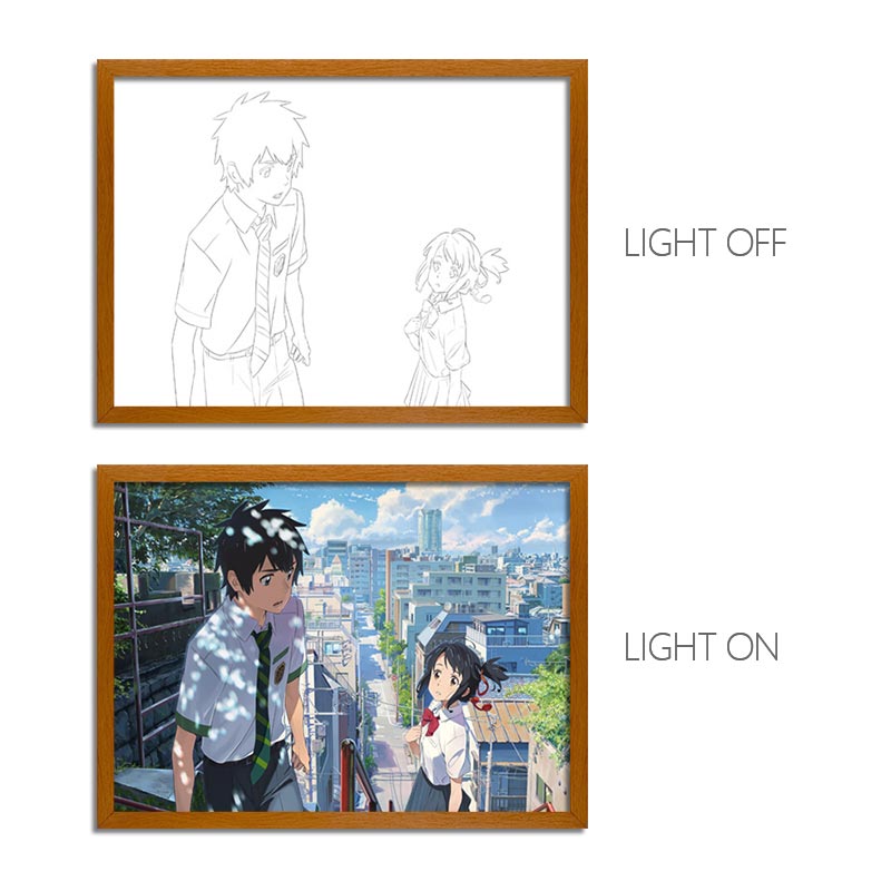 Your Name Anime Light Box – LED Light Painting Photo Frame & Wall Art
