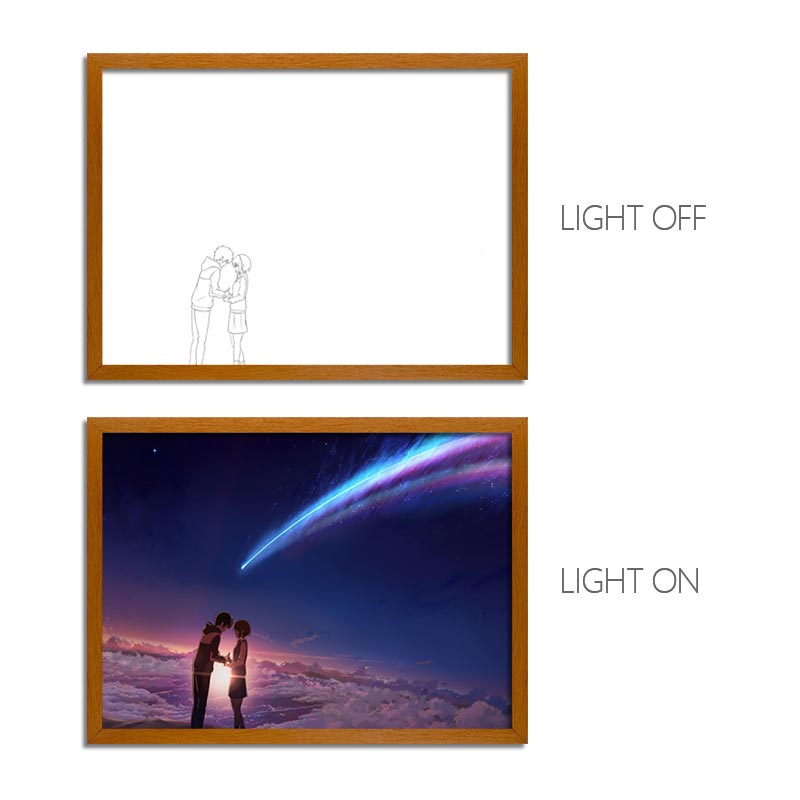Your Name Anime Light Box – LED Light Painting Photo Frame & Wall Art