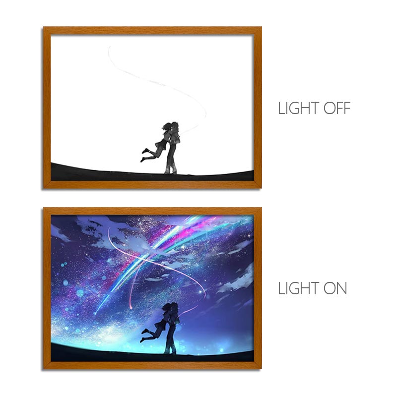 Your Name Anime Light Box – LED Light Painting Photo Frame & Wall Art