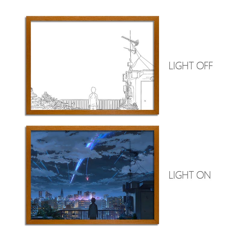 Your Name Anime Light Box – LED Light Painting Photo Frame & Wall Art
