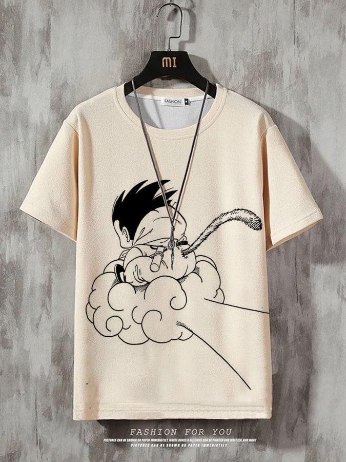 Men's Fashion Casual Gradient Anime Print T-shirt