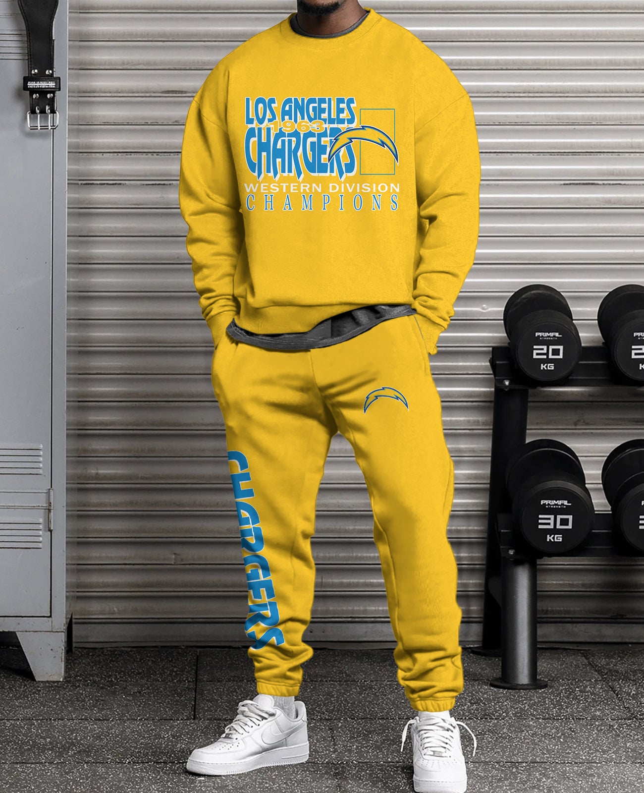Los Angeles Chargers  3D sweatsuit and sweatpants 2 piece outfits