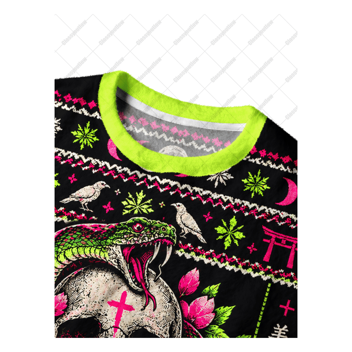 SNAKE SKULL CHERRY UGLY CHRISTMAS SWEATSHIRT — image 3