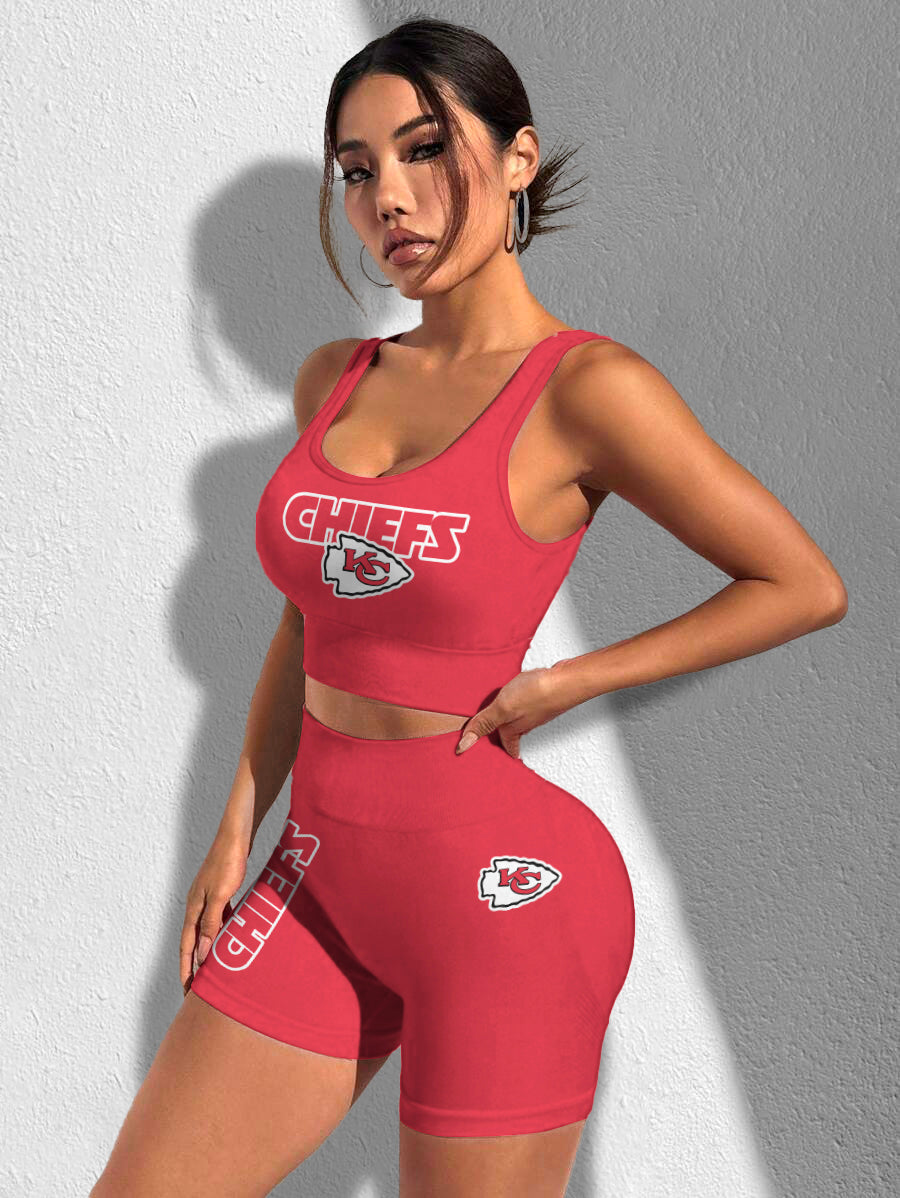 Kansas City Chiefs Sports Bra & Shorts Gym Set