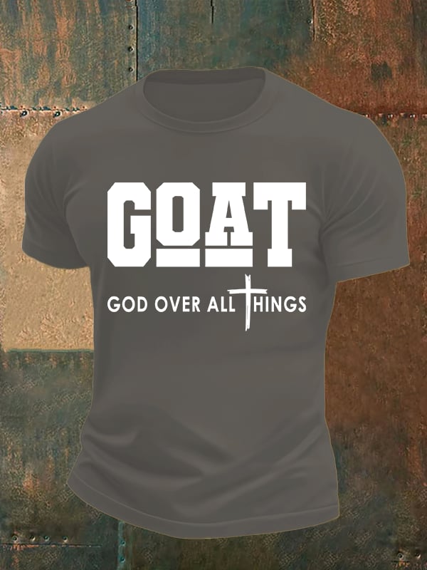 Men's GOD OVER ALL THINGS printed T-shirt