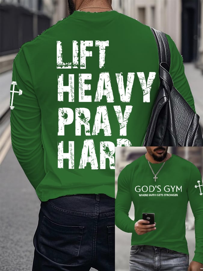 Men's Raven's Gym Faith Printed Long Sleeve Top