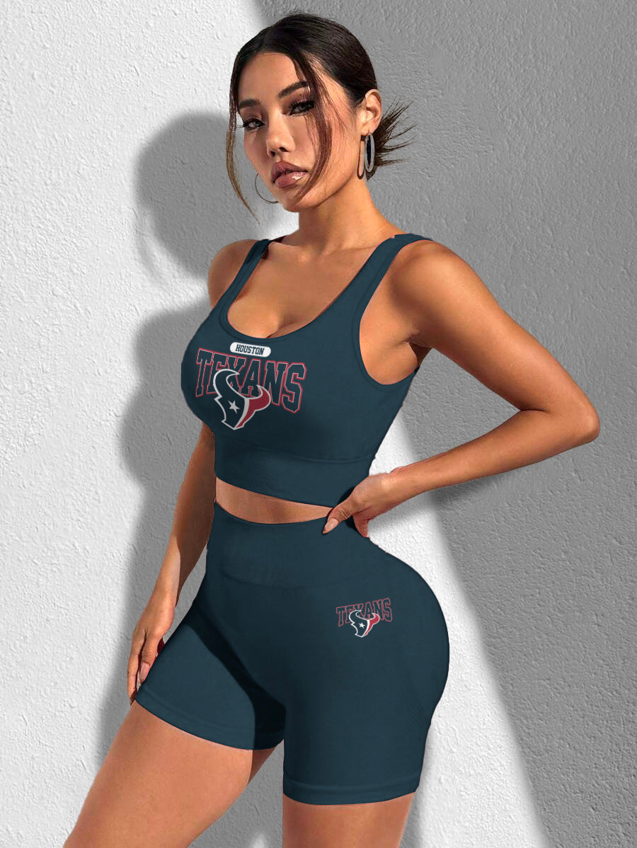 Houston Texans Sports Bra & Shorts Gym Set