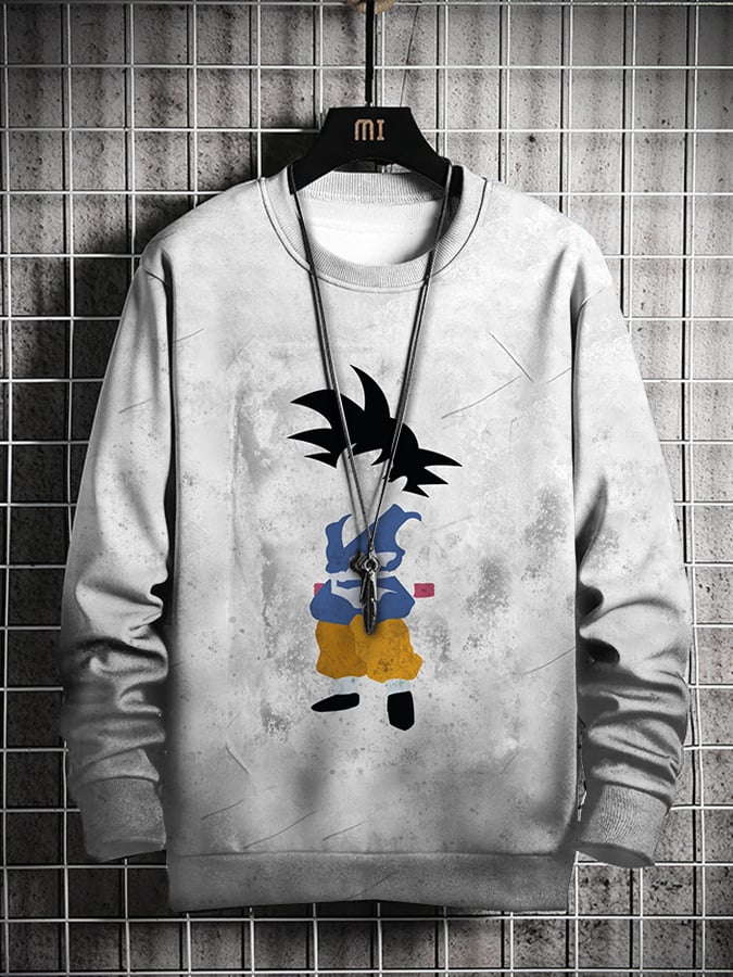 Men's Casual Retro Anime Print Sweatshirt