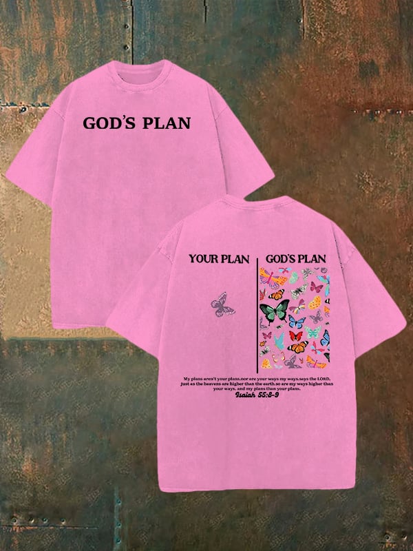 Unisex your-plan-and-god's-plan Washed T-shirt