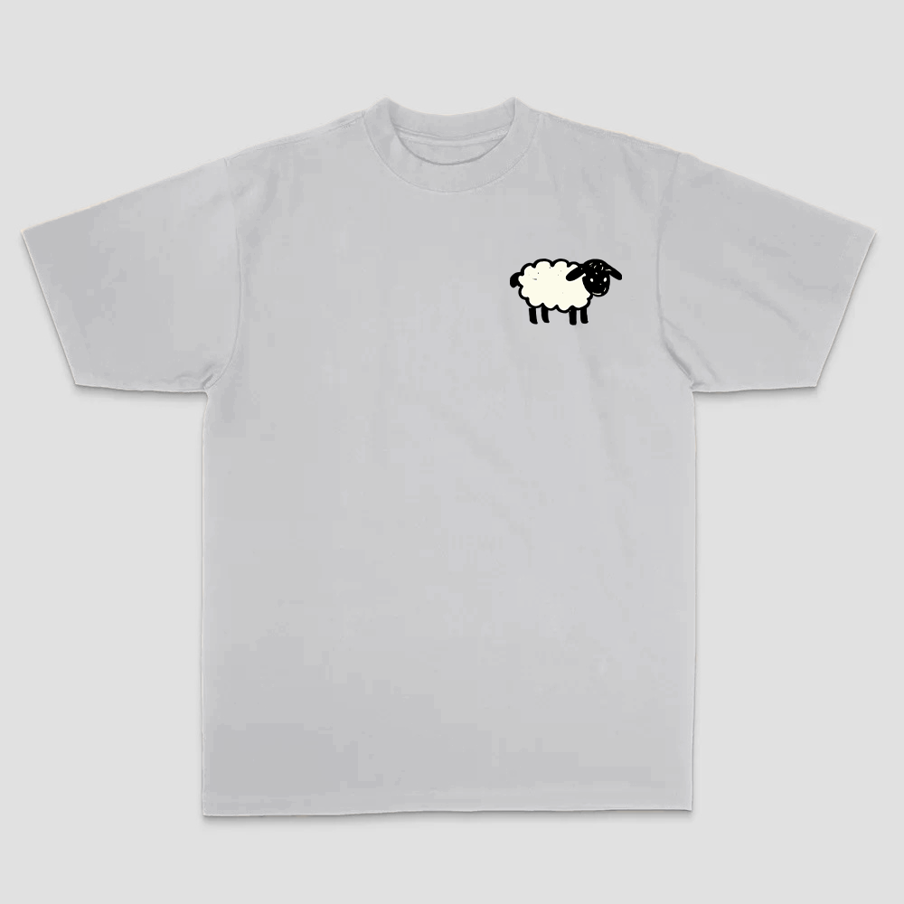 99 Of Hearts Sheep Playing Card Printed Men's T-shirt