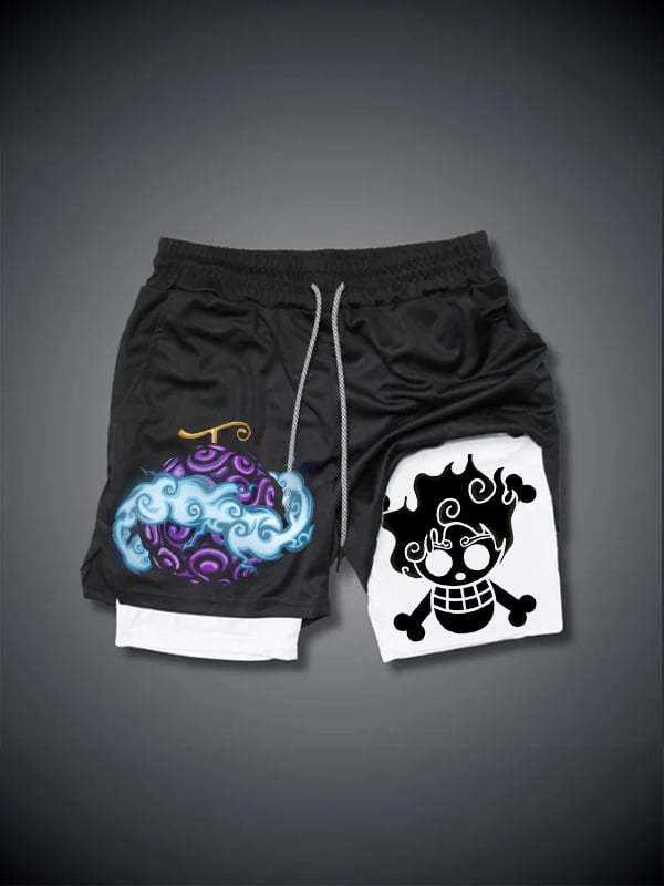 Men's Double Layer Digital Beach Shorts