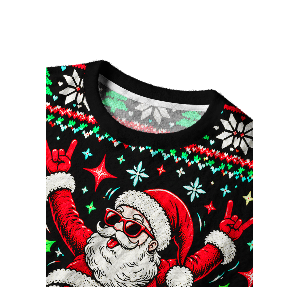 ROCK SANTA UGLY CHRISTMAS SWEATSHIRT — image 3