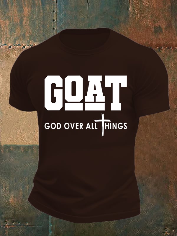 Men's GOD OVER ALL THINGS printed T-shirt