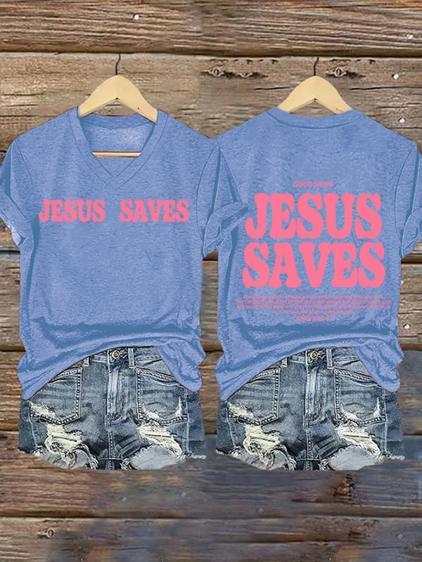 Women's Jesus saves Print T-Shirt