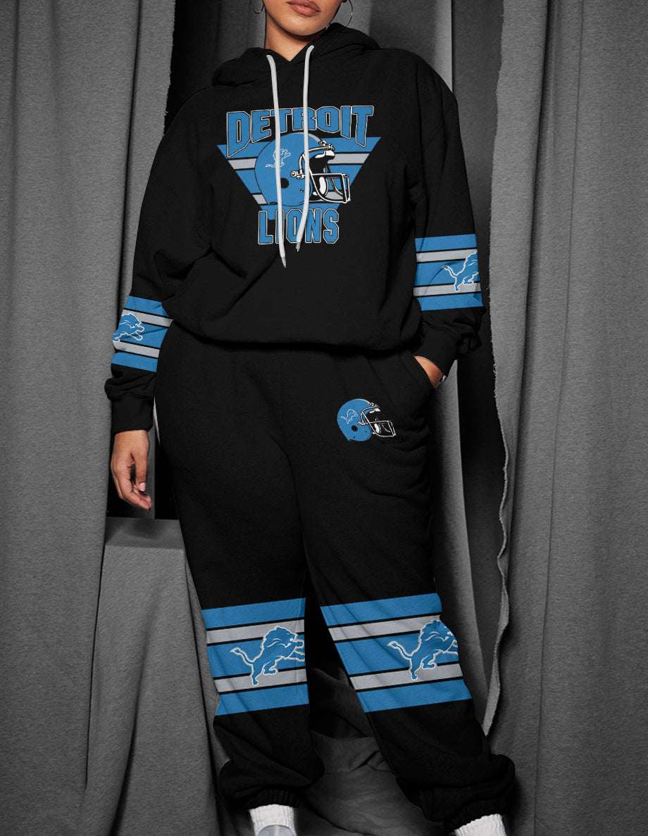 Detroit Lions 3D Printed Pullover Hoodie And Sweatpant 2pcs Tracksuits