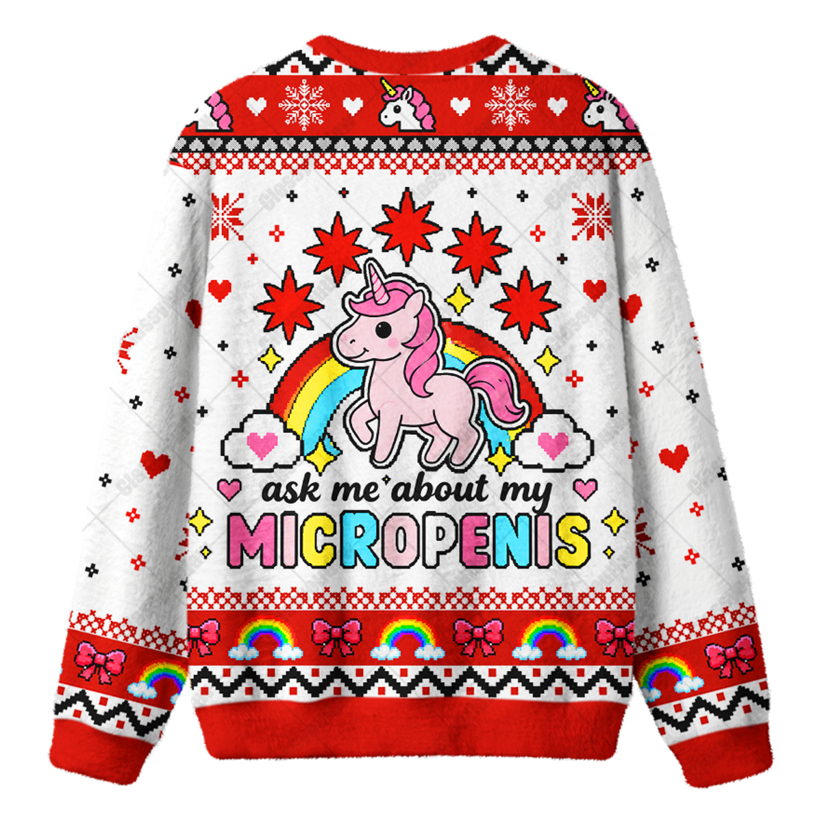 ASK ME ABOUT MY MICROPENIS UGLY CHRISTMAS SWEATSHIRT — image 2