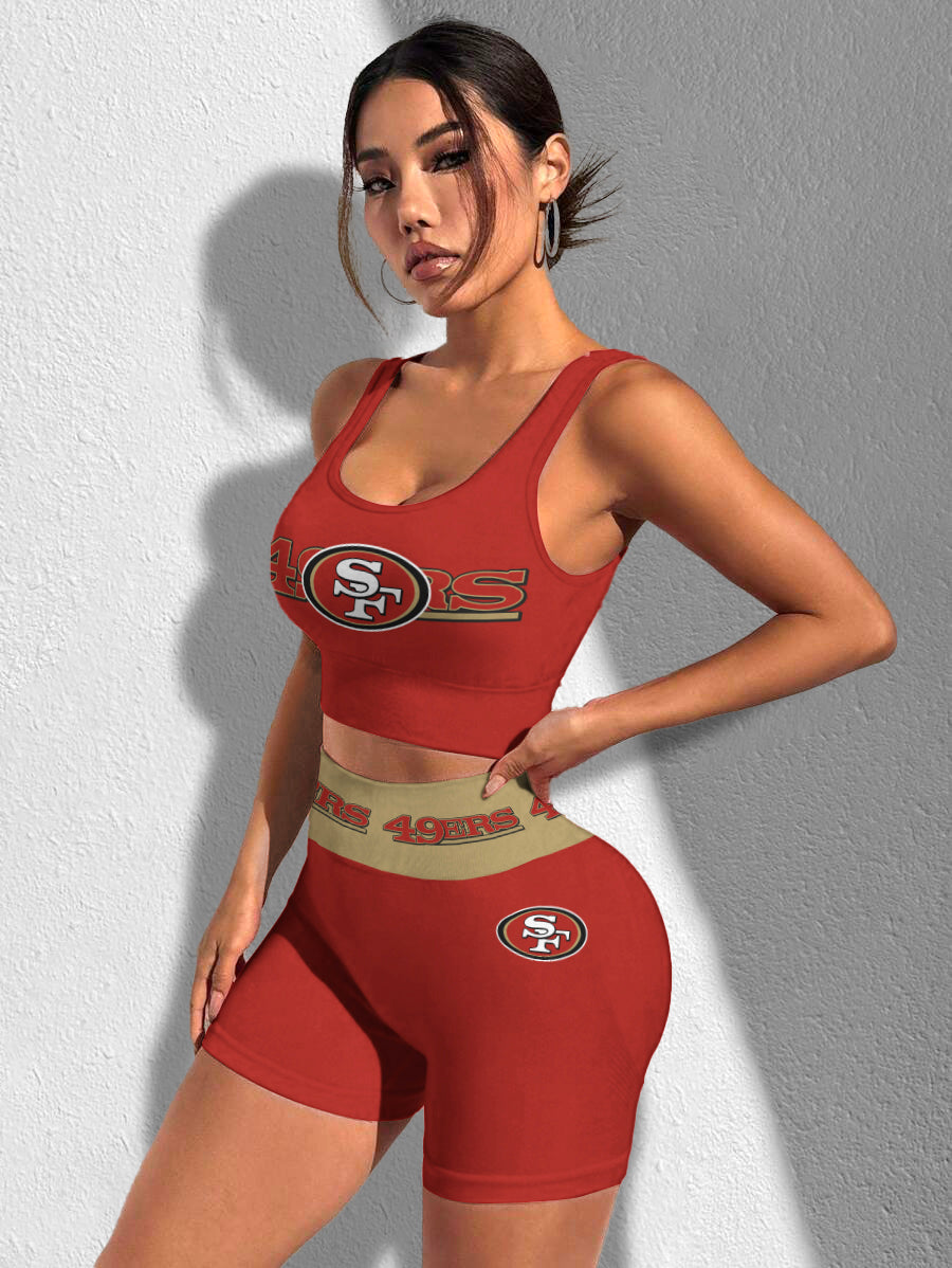San Francisco 49ers Sports Bra & Shorts Gym Set