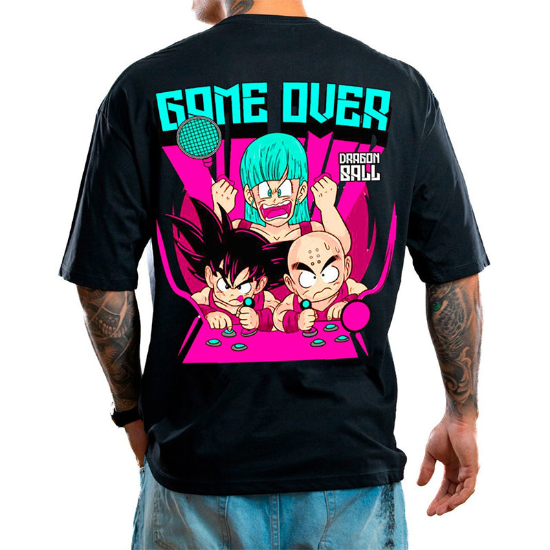 Men's Oversize Negra Game Over Goku T-shirt