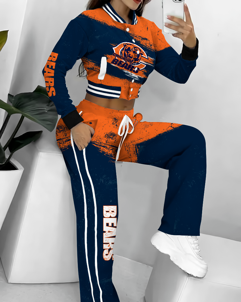 Chicago Bears 3D Printed Varsity Jacket Set