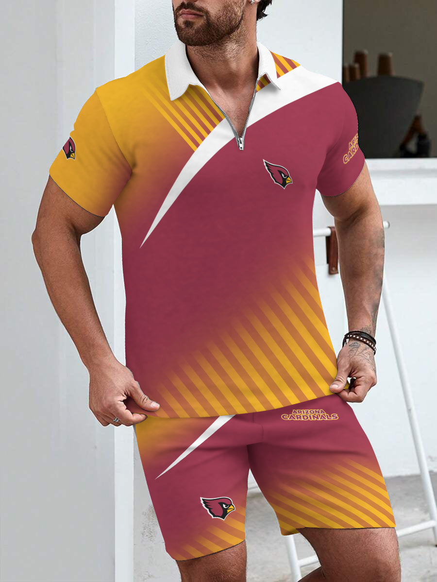Arizona Cardinals Limited Edition ZIP Polo Shirt And Shorts Two-Piece Suits