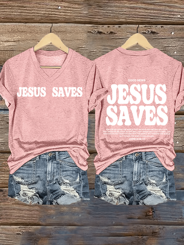 Women's Jesus saves Print T-Shirt