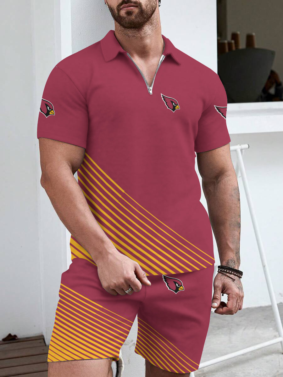 Arizona Cardinals Limited Edition ZIP Polo Shirt And Shorts Two-Piece Suits