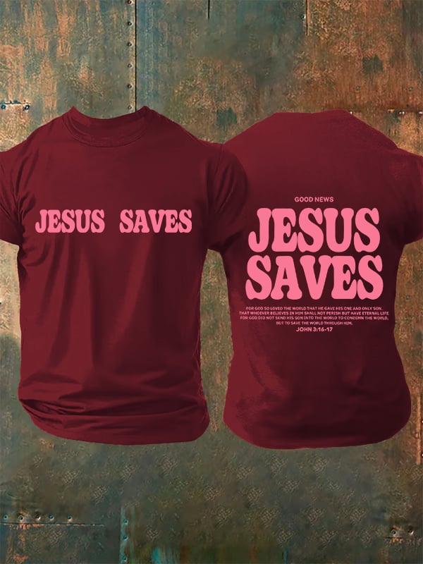 Men's Jesus saves Print T-Shirt