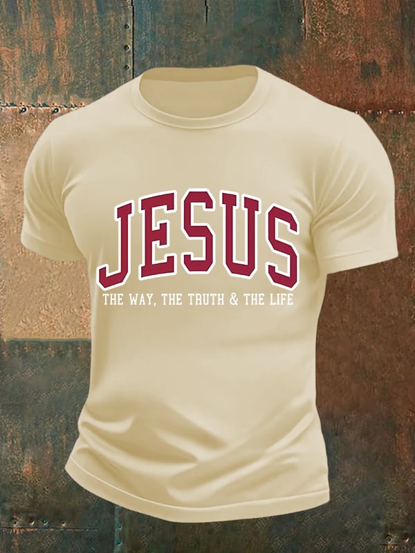 Men's JESUS THE WAY, THE TRUTH & THE LIFE printed T-shirt