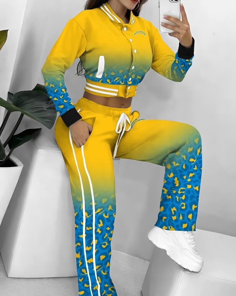 Los Angeles Chargers 3D Printed Varsity Jacket Set