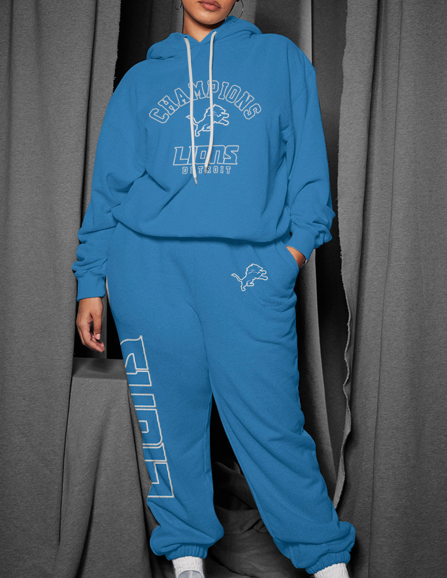 Detroit Lions 3D Printed Pullover Hoodie And Sweatpant 2pcs Tracksuits