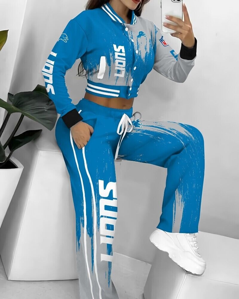 Detroit Lions  3D Printed Varsity Jacket Set