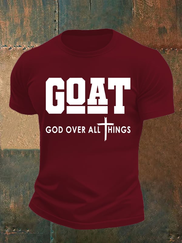 Men's GOD OVER ALL THINGS printed T-shirt