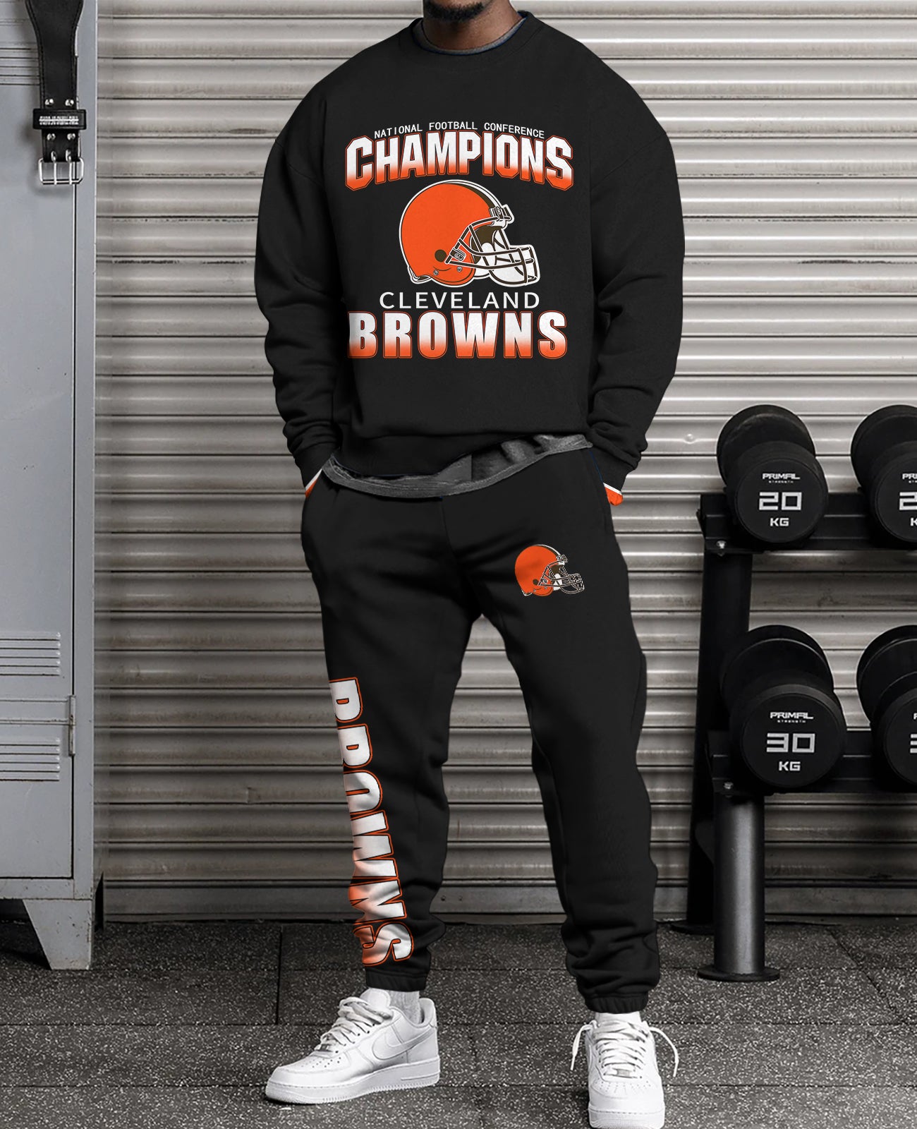 Cleveland Browns 3D sweatsuit and sweatpants 2 piece outfits