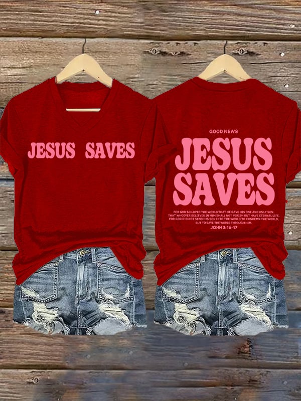 Women's Jesus saves Print T-Shirt
