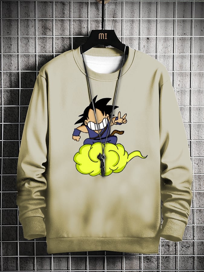 Men's Casual Retro Anime Print Sweatshirt