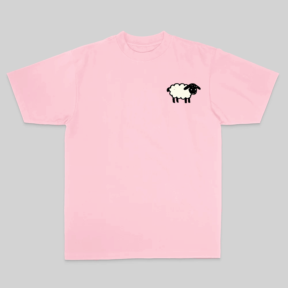 99 Of Hearts Sheep Playing Card Printed Men's T-shirt