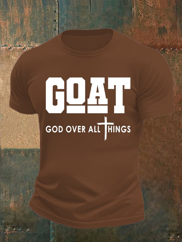 Men's GOD OVER ALL THINGS printed T-shirt