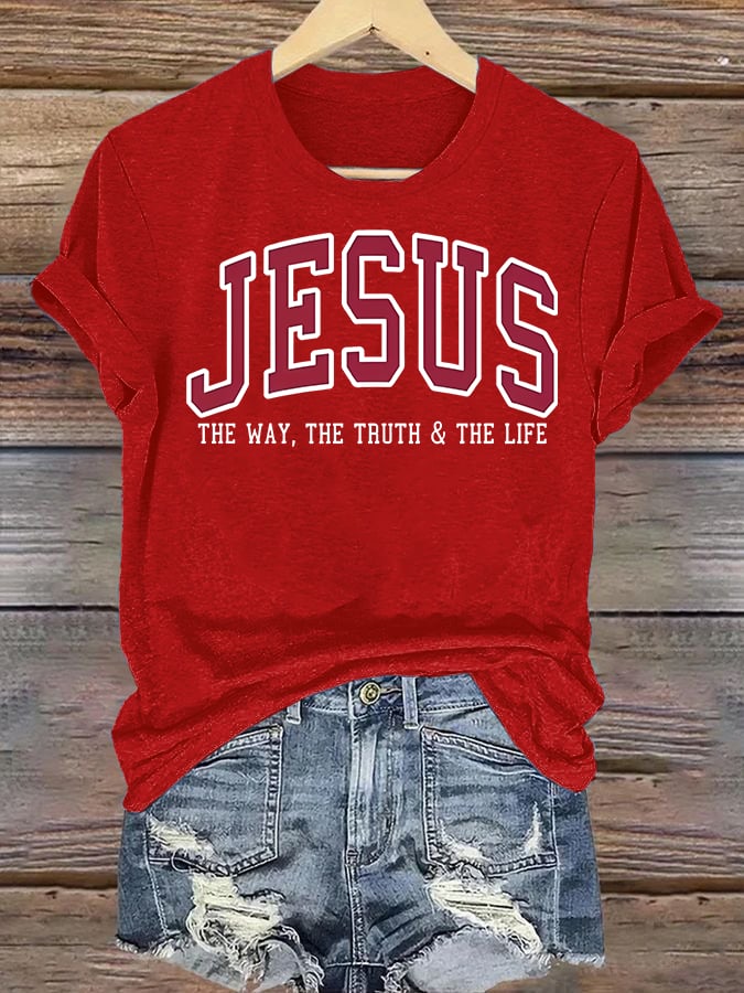 Women's JESUS THE WAY, THE TRUTH & THE LIFE printed T-shirt