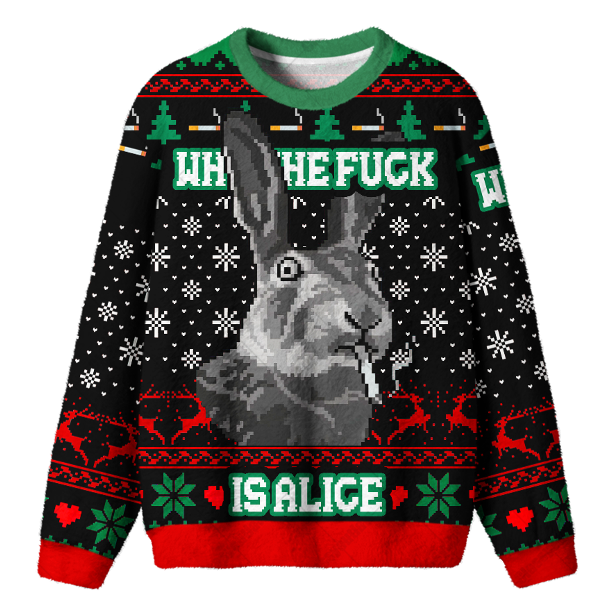 WHO THE FUCK IS ALICE UGLY CHRISTMAS SWEATSHIRT — image 1