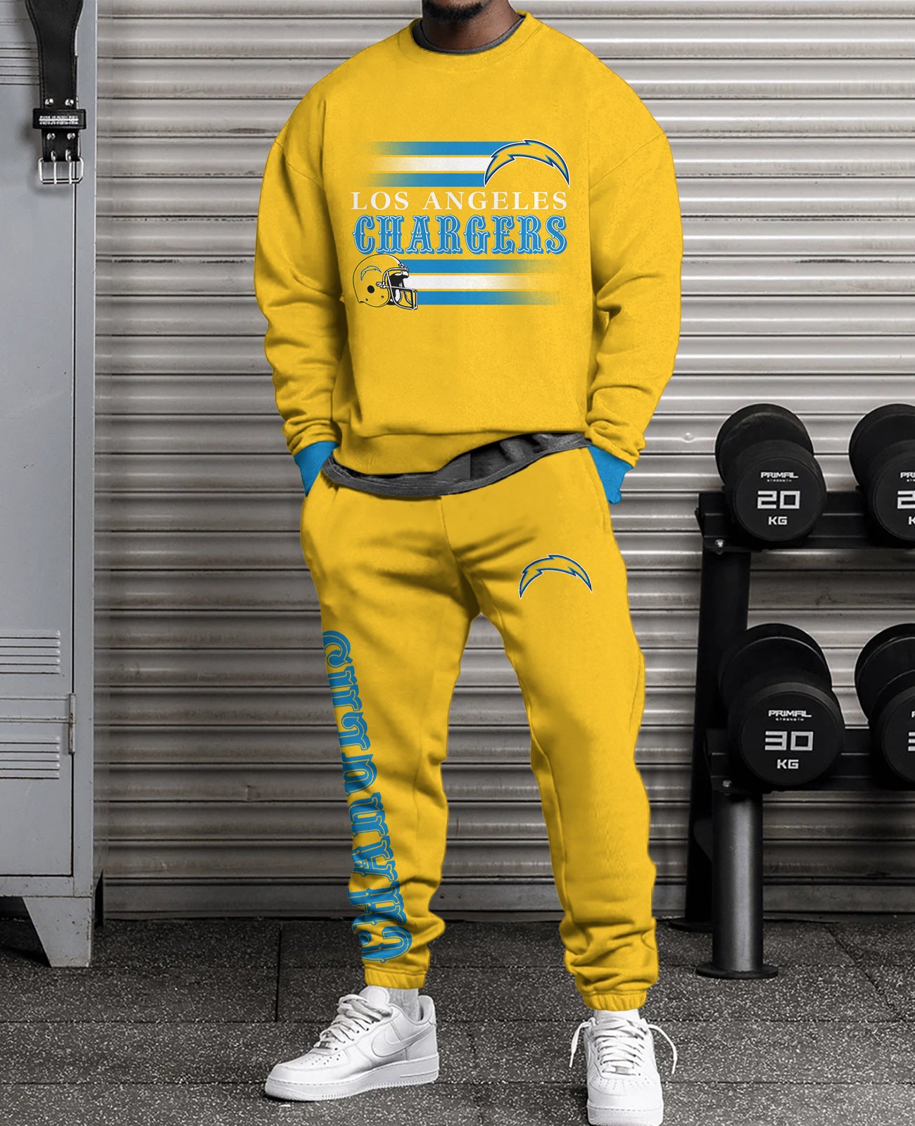 Los Angeles Chargers   3D sweatsuit and sweatpants 2 piece outfits