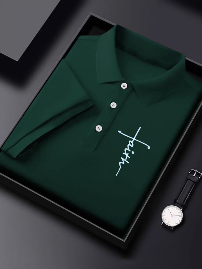 Men's Faith Print Polo Shirt