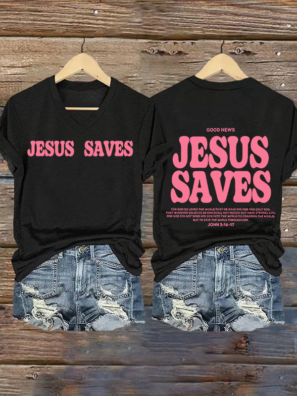 Women's Jesus saves Print T-Shirt