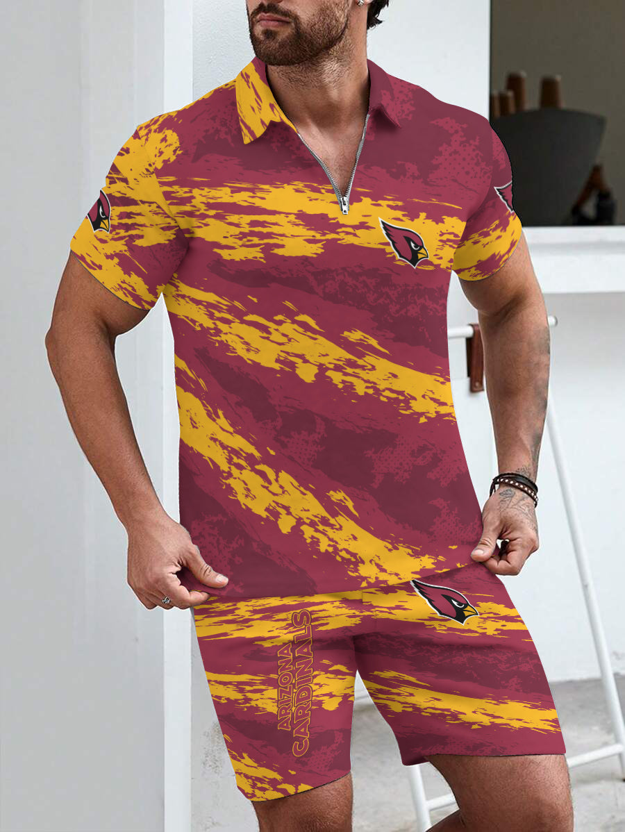 Arizona Cardinals Limited Edition ZIP Polo Shirt And Shorts Two-Piece Suits
