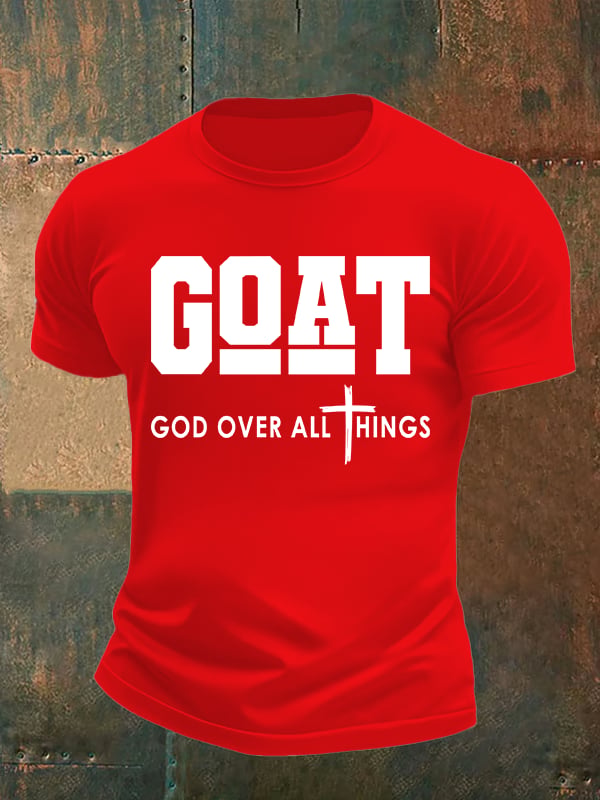 Men's GOD OVER ALL THINGS printed T-shirt