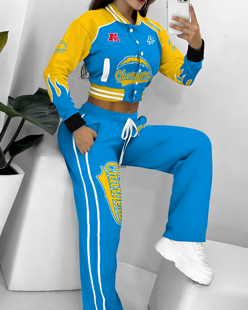 Los Angeles Chargers  3D Printed Varsity Jacket Set
