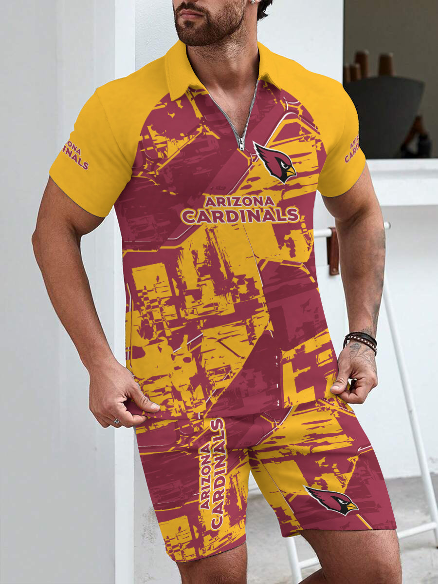 Arizona Cardinals Limited Edition ZIP Polo Shirt And Shorts Two-Piece Suits