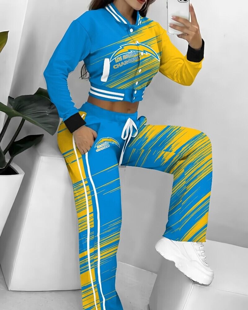 Los Angeles Chargers 3D Printed Varsity Jacket Set